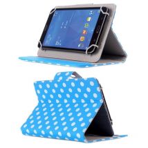 Housse Universelle Tablette Tactile 7 Pouces Bleue À Pois Blancs Rabat Pression Yonis - Yonis