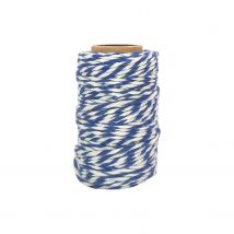 Ficelle Coton Bicolore Bleu Foncé Et Blanc 25 M X 1,5 Mm - Megacrea DIY