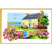 Canevas Antique Maison En Bord De Mer 30x40cm - SEG