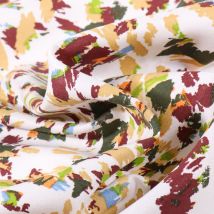 Tissu Viscose Pinceau Sur Fond Blanc - Au Mètre - Craftine