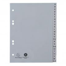 Intercalaires Imprimés Alphabétiques Pp Recyclé Gris A-z (alphabet Allemand) - 24 Positions - A5 - Gris - X 25 - Exacompta