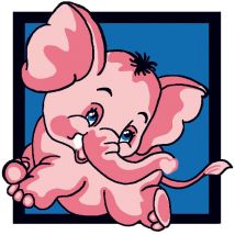 Kit Canevas Soudan L'Éléphant Rose 25x25 Cm - LUC