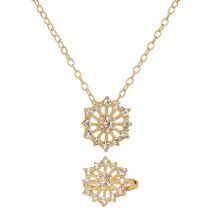 Ensemble Collier Et Bague En Strass Flocon - Great Pretenders