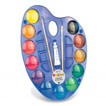 Grande Palette D'Aquarelle 12 Couleurs Ø 44 Mm - Primo