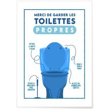 Affiche 'toilettes Propres' | A3 : 29,7x42cm - L'afficherie