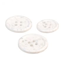 Lot De 3 Boutons Rond 4 Trous Bouteilles Recyclées Blanc - My mercerie