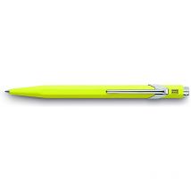 Stylo À Bille - Jaune Fluo - Métal - Encre Bleue - Pointe Moyenne - Caran D'Ache - 849
