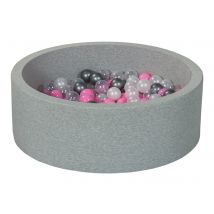 Piscine À Balles Aire De Jeu + 150 Balles Perle, Transparent, Rose Clair, Argent - Velinda