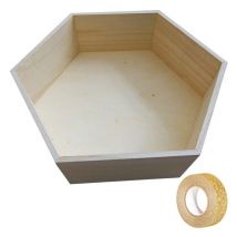 Etagère Hexagonale Bois 36 X 31 X 10 Cm + Masking Tape Doré À Paillettes 5 M - Youdoit