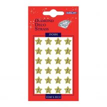 Autocollants Strass Diamant - Etoiles Dorées - Paillettes - Global Gift
