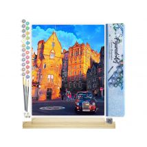Peinture Par Numéro Figured'art - Rue Edinburgh - Kit De Loisir Créatif Diy Numéro D'Art Complet - 40x50cm Toile Roulée + Châssis En Bois À Monter