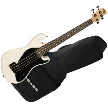 Solid Body U-bass 4 Cordes Cream + Housse Kala