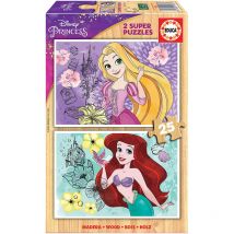 Puzzle - Les Princesses Disney - Ariel Et Aurore - 2 Modèles De 25 Pièces - Educa Borras