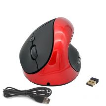 Souris Ergonomique Sans Fil 6 Boutons Rechargeable Usb Noir Rouge Yonis - Yonis