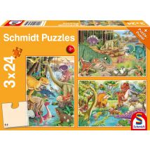 Puzzle 24 Pièces - 3 Puzzles - Les Dinosaures S'Amusent - Schmidt Spiele