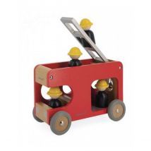 Bolid Camion De Pompiers En Bois - Janod - Rouge - Jura Toys