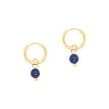 Boucles D'Oreilles Créoles Serena En Pierres Lapis-lazuli - SLOYA