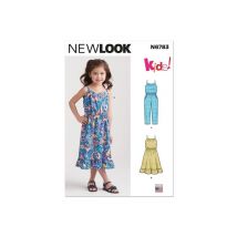 Patron New Look 6783 - Combinaison Et Robe D’été Pour Enfants Taille N°fr 3-8