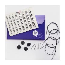 Set De 8 Aiguilles Interchangeables De 13 Cm Nova Metal Deluxe- Knitpro Bleu