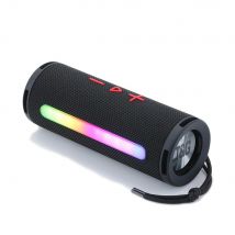 Enceinte Bluetooth Portable 3d Stéréo Subwoofer Avec Lumière Rgb Support Fm Tf Card Noir Yonis - Yonis