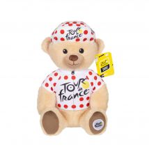 Peluche - Peluche Officielle Ours Tour De France maillot Et Casquette Grimpeur À Pois – 24 Cm - Gipsy Toys