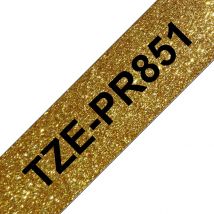 Cartouche Ruban Etiqueteuse Brother 24mm Noir Sur Or Tze-pr851
