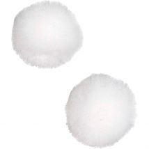 Pompons, D 20 Mm, Blanc, 100 Pièces/ 1 Pq. - CC Hobby