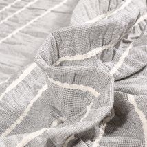 Tissu Voile De Coton Smocké Brodé Uni Gris - Craftine