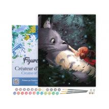 Peinture Par Numéro Figured'art Avec Cadre - Souris Et Petite Fille - Kit De Loisir Créatif Diy Numéro D'Art - 40x50cm Toile Tendue Sur Châssis