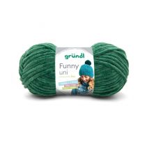 Fil À Tricoter Effet Velour Funny - Grundl - 100 Gr - Oeko-tex 27 Vert - Gründl