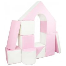 Set De 11 Blocs En Mousse Pour Le Jeu Blanc, Rose (pastel) - Velinda