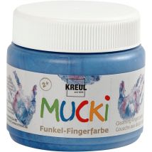 Peinture Au Doigt Mucki - 150 Ml - Bleu Métallisé