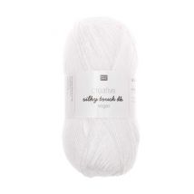 Fil À Tricoter Creative Silky Touch Dk Vegan - 100gr - Rico Design 001 Blanc