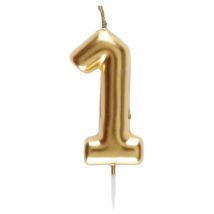Bougie Or - Chiffre 1 - Annikids