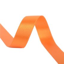 Bobine 25m Ruban Satin Double Face Rouge Orangé Fabriqué En France - MyMercerie