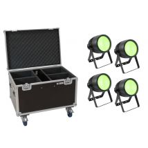 Eurolite Set 4x Led Theatre Cob 200 Rgb+ww + Mallette À Roulettes - Eurolite