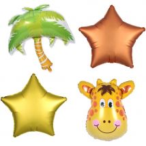 Kit 4 Ballons Aluminium Savane - Girafe - Annikids