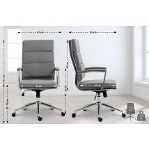 Chaise De Bureau En Tissu Cleveland Gris - Ovegna