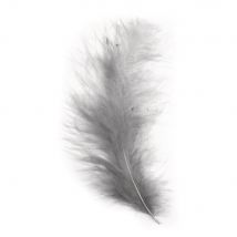 Plume Duvetée, Gris, 10 - 15 Cm, 15 Pces - Rayher