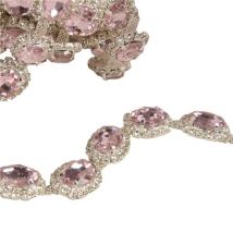 Galon Pierres 15mm Rose Au Mètre - My mercerie