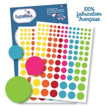 Gommettes - Rondes - Assortiment De Tailles Et Couleurs - 236 Pièces - Tricotez-moi