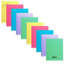 Lot De 10 Cahiers - 24x32(cm) - Grands Carreaux - 96 Pages - Couverture En Polypro - Sans Spirale - Clairefontaine - Calligraphe