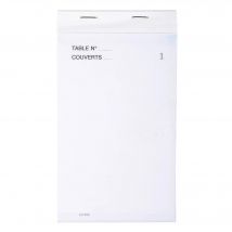 Bloc Maître D'Hôtel 50 Feuillets Autocopiants Numérotés En Tripli - Format 9,5x17 Cm - Blanc - X 50 - Exacompta