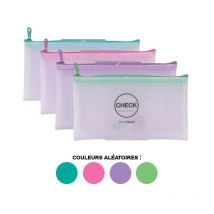 Pochette Protège Document En Nylon Chéquier Assortiment Couleur Pastel Apli Zipper Bags