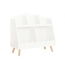 Sobuy Kmb100-w Bibliothèque Enfant, Étagère À Livres, Étagère De Rangement Pour Livres Et Jouets, 5 Compartiments Ouverts - Sobuy