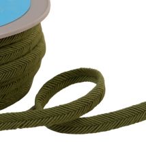 Double Cordon Fils 10mm Vert Kaki Au Mètre - My mercerie