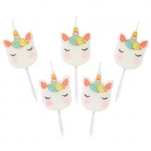5 Bougies Licorne Pastel - Annikids