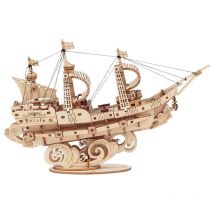 Puzzle 3d Bois | Bateau 3 Voiles - Robotime