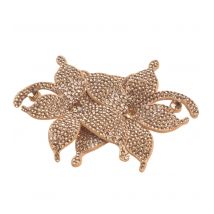Fleur Broche Strass 10cm X 7cm Or - My mercerie