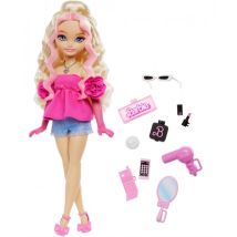 Coffret Barbie Poupée Blonde Ondulés Malibu Équipe De Rêve + 11 Accessoires - Poupée Mannequin - Mattel - Hyc21 - Mattel